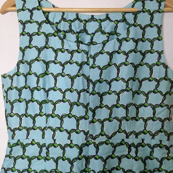 Lilly Pulitzer Evie Dress Sz 8 Medium Shift Pockets Blue Tassel Print Preppy - Picture 3 of 5